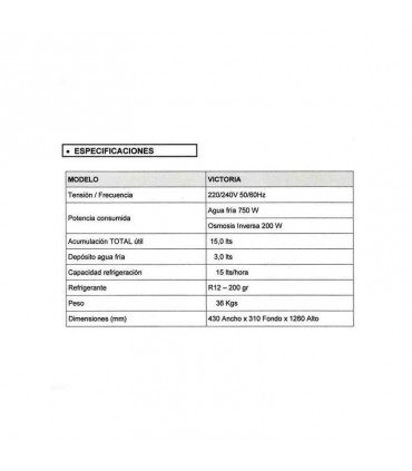 Fuente Refrigerada VICTORIA
