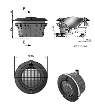 Nicho Empotrable en hormigón para PAR56